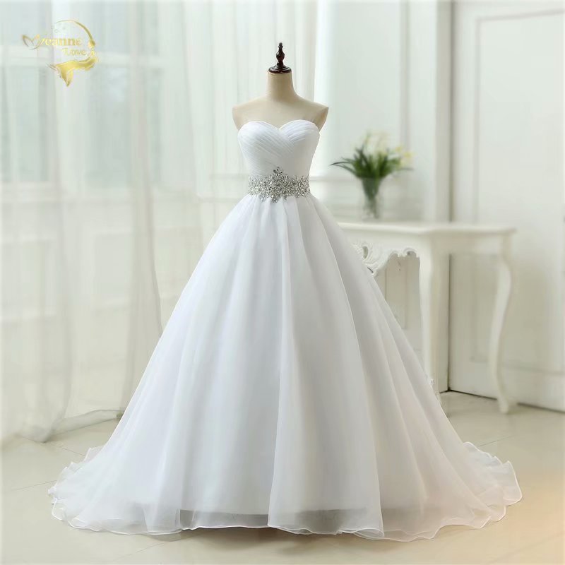 Wedding Dress, 2019 White Ivory Wedding Gowns,wedding Dress, Ball Gowns Organza Wedding Dresses Chapel Train Bridal Gowns Custom Made