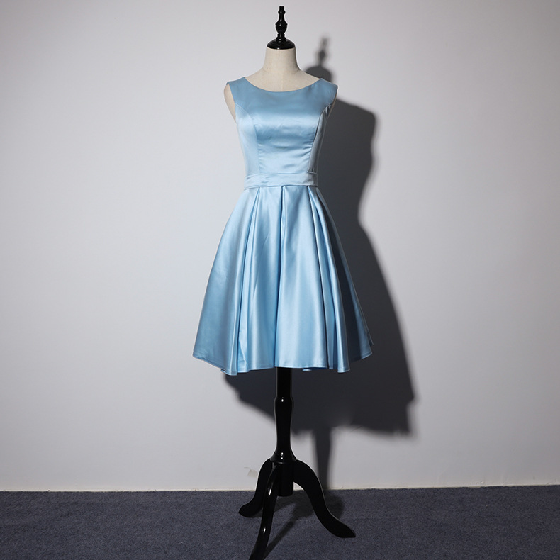 light blue knee length dress