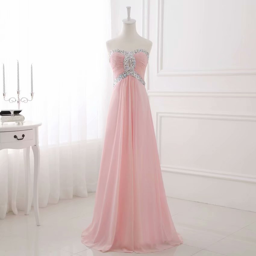 A Line Chiffon Prom Dresses Pink Chiffon Keyhole Women Party Dresses