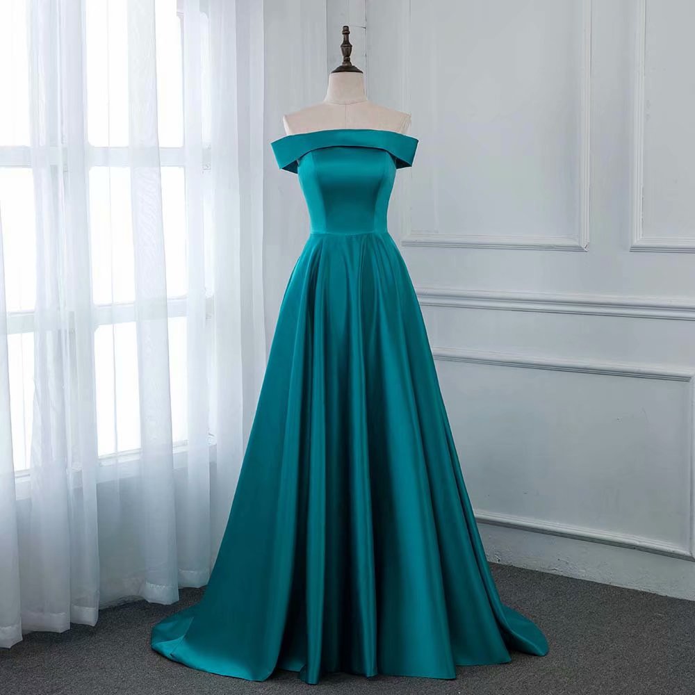 Fashion 2019 Blue Evening Dress Pageant Dresses Boat Neck Fashion Simple Evening Gown Competition Gown Zipper Back