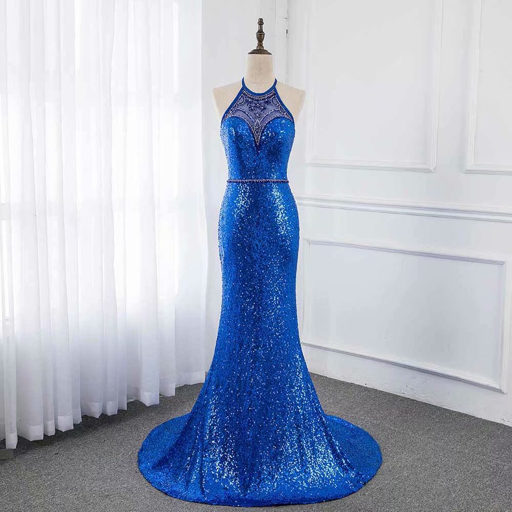 New 2019 Luxury Evening Dress Pageant Dresses V-neck Beading Fashion Evening Gown Competition Gown Backless