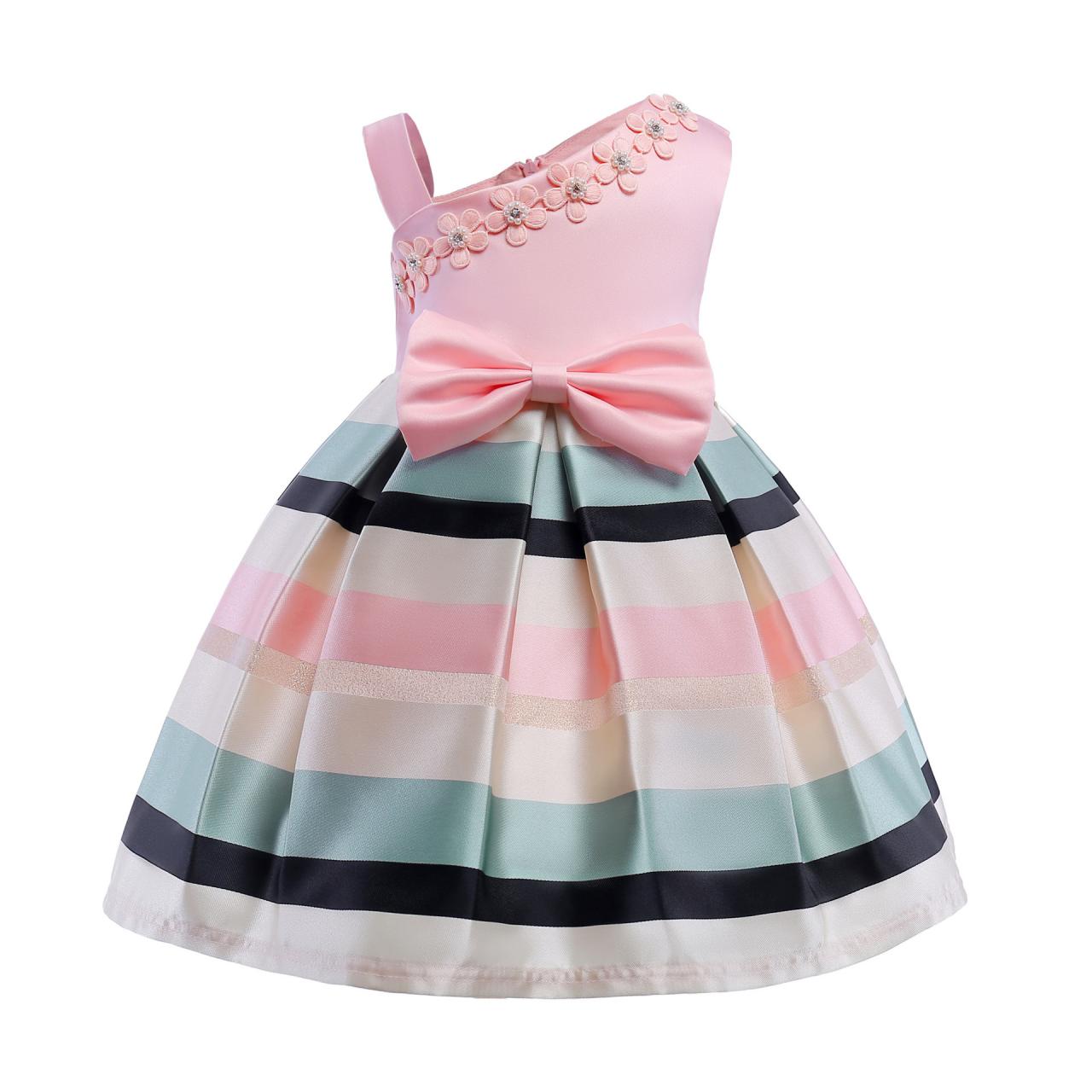 Pink Flower Girl Dresses For Weddings,first Communion Dresses For Girls With Bow