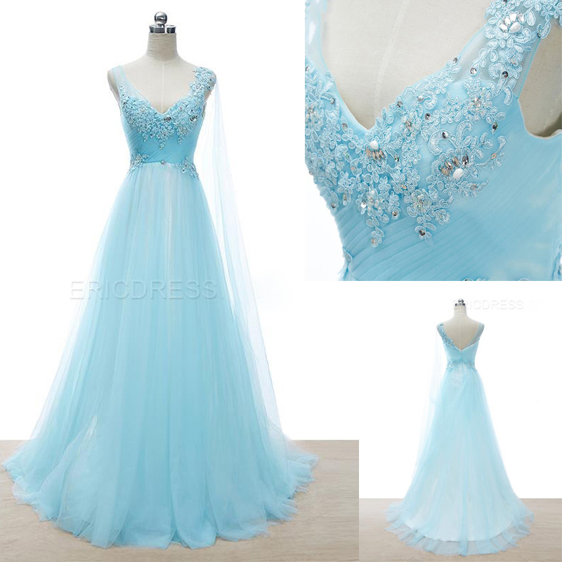 Prom Dresses 2019,blue V Neck Women Dresses, Formal Dresses Evening, Plus Size Dresses, Evening Gowns