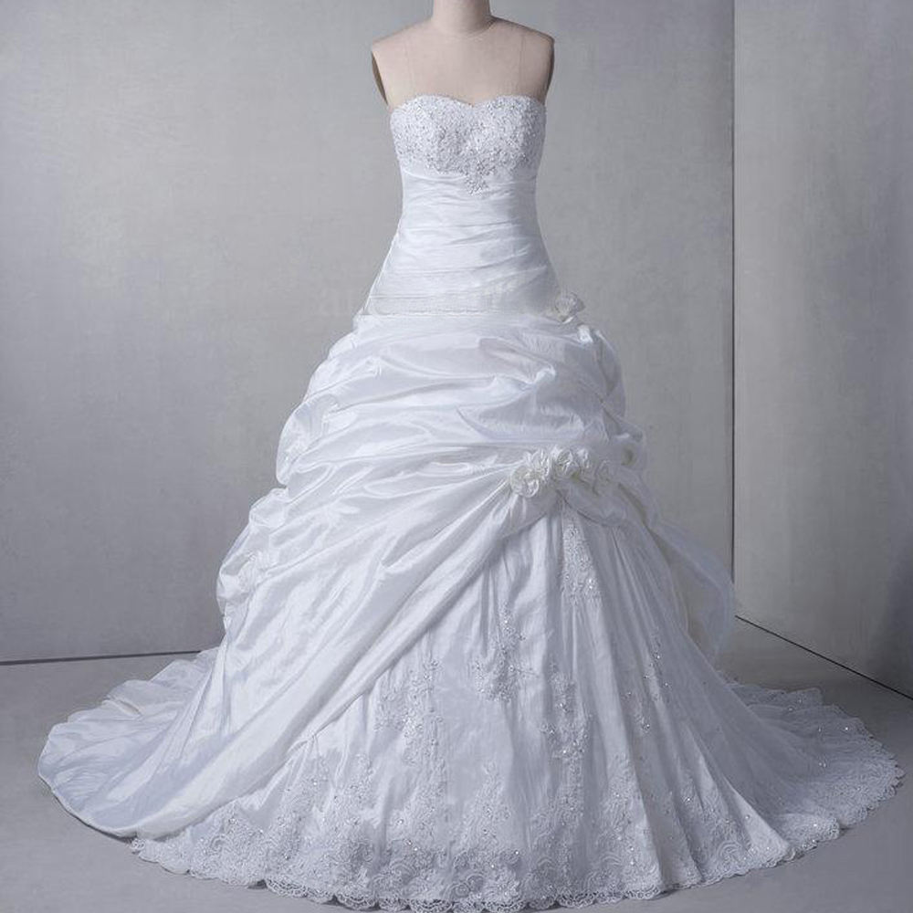 2019 Wedding Dresses With Lace Appliques,sweetheart Strapless Wedding Dresses, 2015 Taffeta Wedding Dresses,plus Size Wedding Dresses,wedding