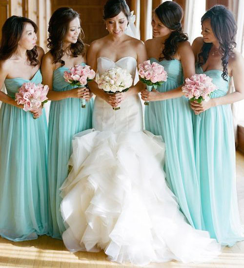 Long Empire Chiffon Bridesmaid Dress Floor Length Light Blue Long Empire Chiffon Bridesmaid Dress Floor Length Light Blue Sweetheart Dresses Mismatch Maid Of Honor S Group Prom
