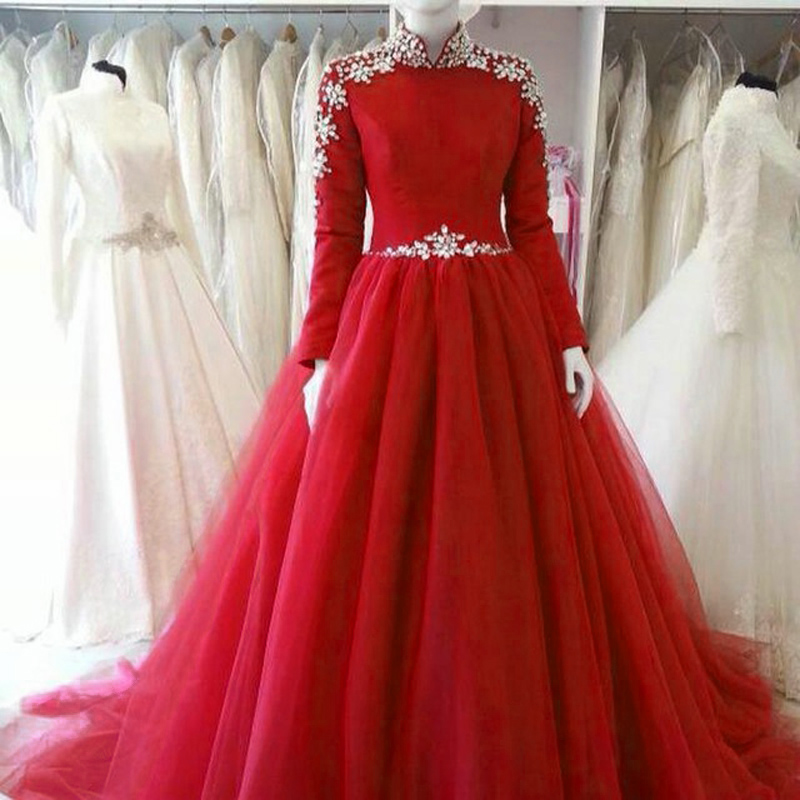 red tulle bridesmaid dress