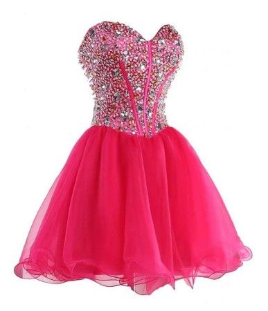 hot pink short prom dresses