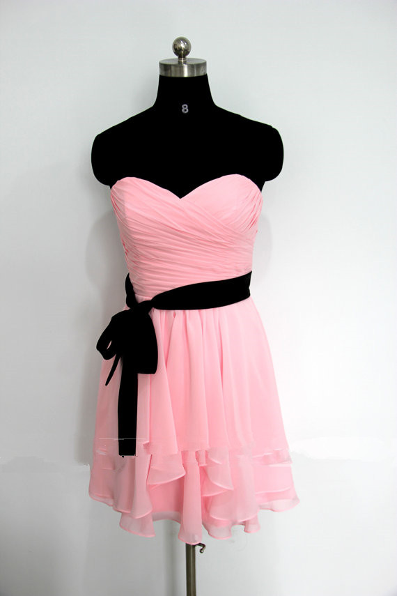 Sexy Short Sweetheart Pink Chiffon Prom Dress , Graduation Dresses 2016 ...