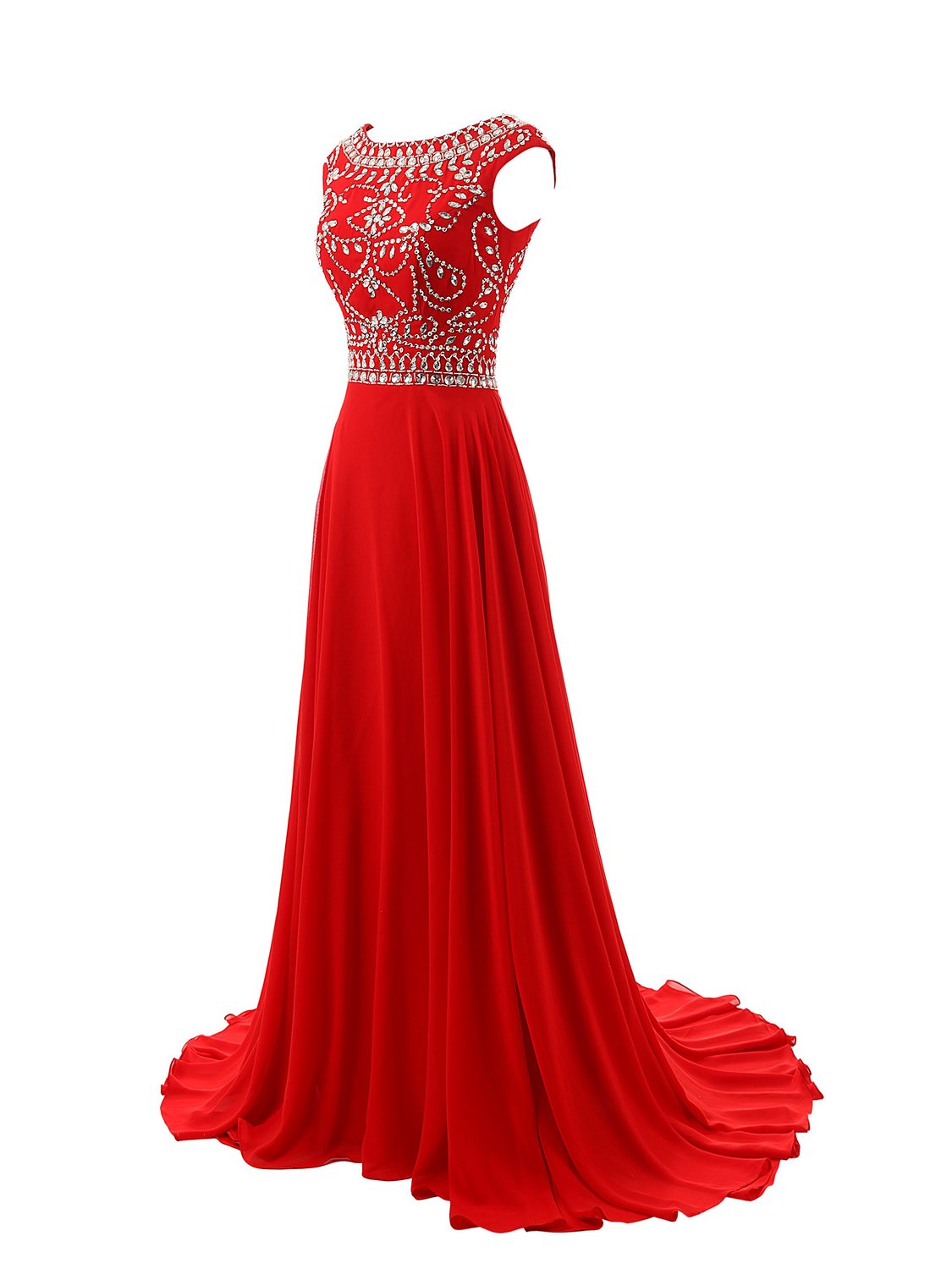 2016 Red Prom Dresses,long Elegant Prom Dresses, Luxury Crystal Evening Dresses , Chiffon Evening Dresses 2016,dresses Party Evening,sexy Evening