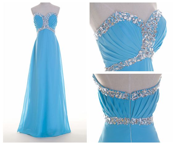 Prom Dress,blue Prom Dress,luxury Crystal Chiffon Prom Dresses,custom Made Prom Dresses,long Elegant Prom Dress, Sexy Prom Dress, Long Prom