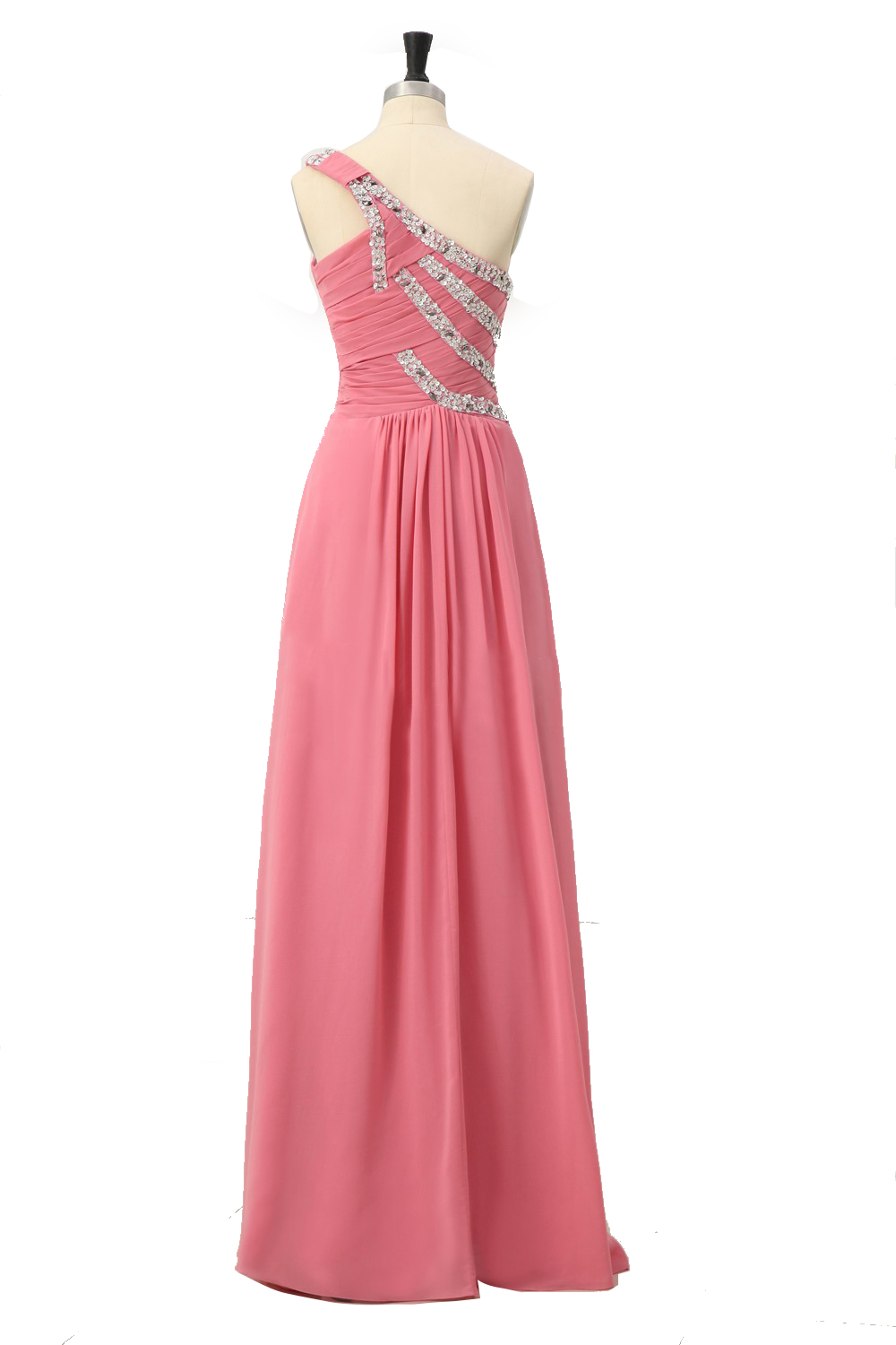 Elegant Pink Bridesmaid Dresses,floor Length Zipper A Line Bridesmaid Dresses, Sexy One Shoulder