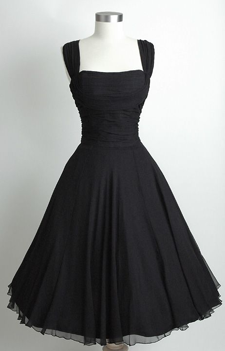 Black chiffon store dress knee length