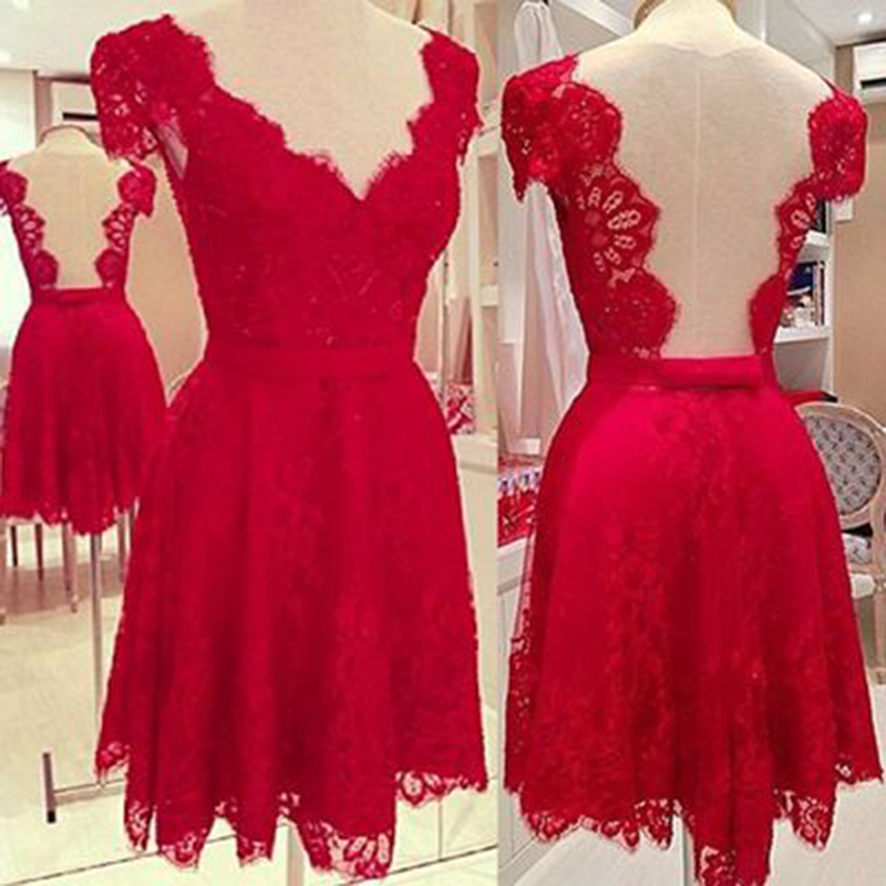 Short Prom Dress, Short Prom Gowns,Lace Prom Dress, Homecoming Dresses, Graduation Dresses,Short Red Prom Dresses