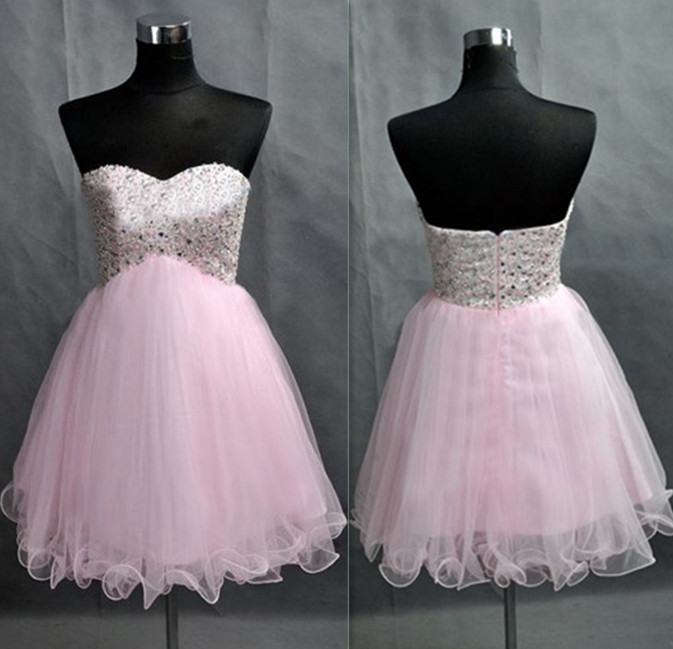 Short Prom Dress, Short Prom Gowns,organza Prom Dress, Homecoming Dresses, Graduation Dresses,short Pink Prom Dresses