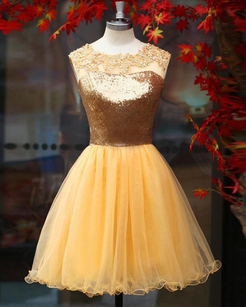 gold bridesmaid short dresses