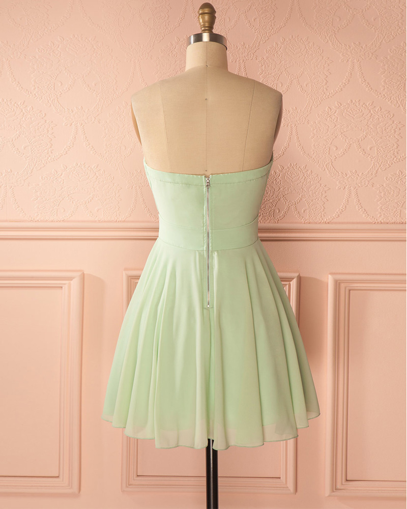 sage green prom dress short