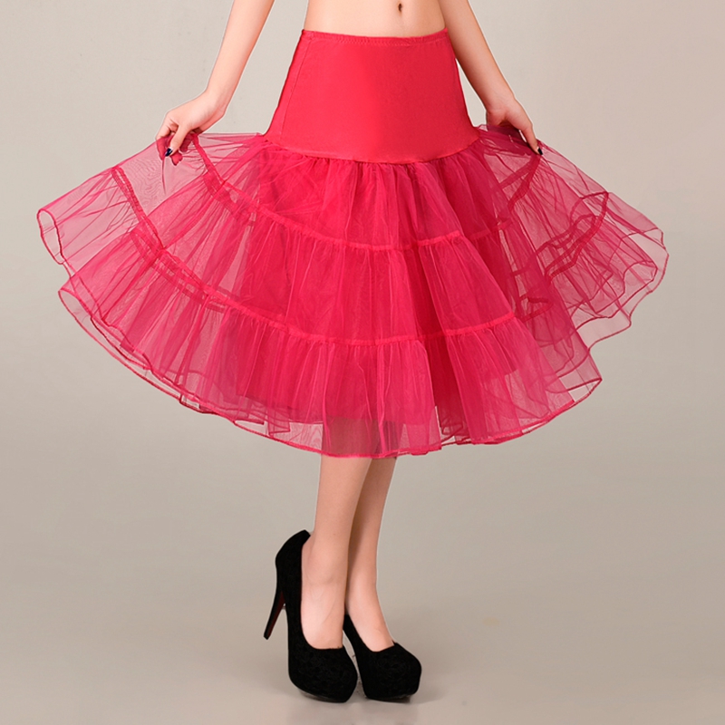 2016 Rose Red Petticoat Summer Dress Mini A Line Skirts Crinoline Underskirt Tutu Skirts Petticoats For Wedding Dress