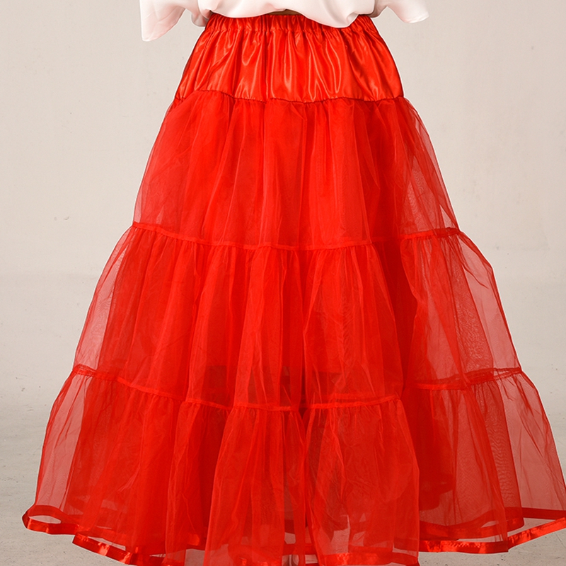 2016 Red Wedding Petticoat Summer Dress Long A Line Crinoline Underskirt Blue Petticoats For Prom Dresses Tutu Skirts