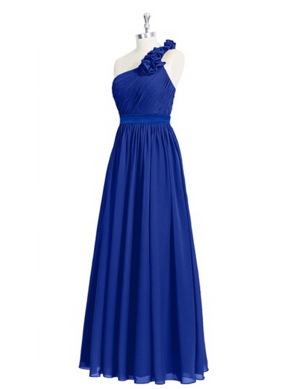 Elegant One Shoulder Royal Blue Bridesmaid Dresses, Beautiful Floor Length Bridesmaid Dresses, Wedding Party Dresses,Formal Gowns,Prom