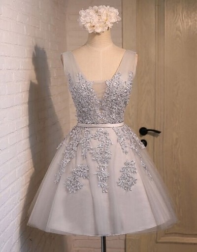 short silver party dress