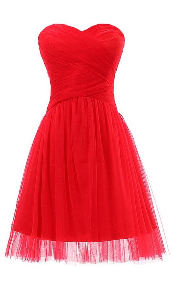2016 Sexy Short Sweetheart Red Tulle Prom Dress , Graduation Dresses 2016,party Dresses,short Evening Dresses, Short Prom Dress 2016,