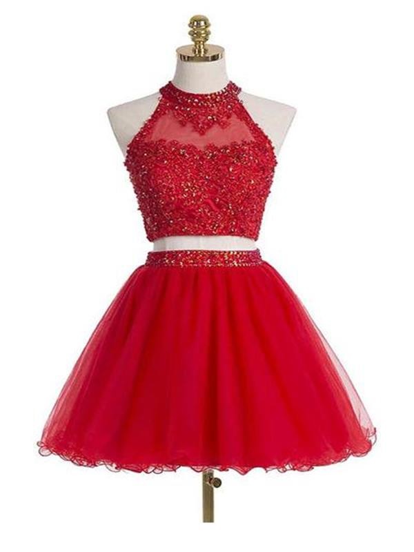 Red short hot sale quinceanera dresses