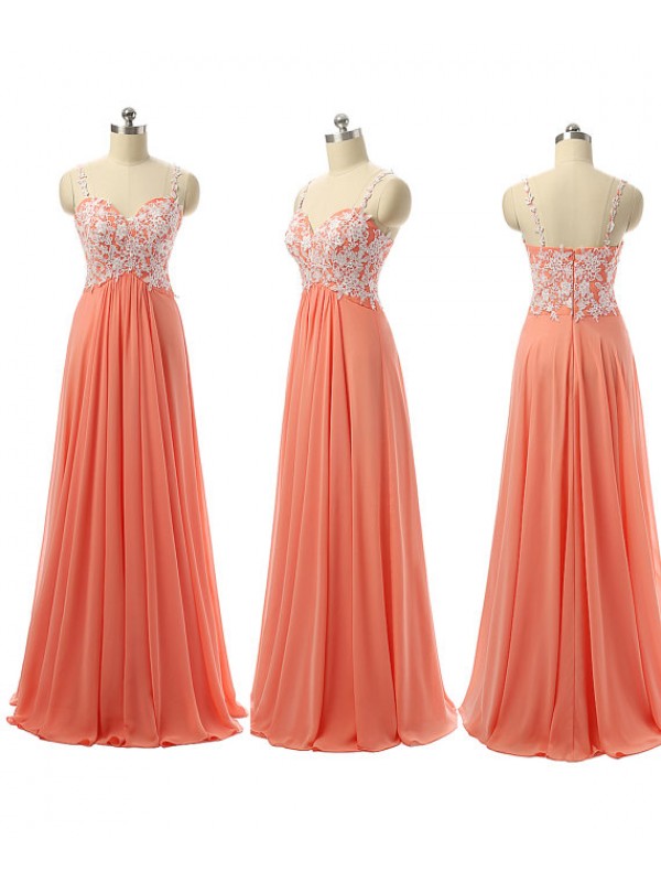 Elegant V Neck Orange Bridesmaid Dresses, Beautiful Floor Length Bridesmaid Dresses, Wedding Party Dresses,formal Gowns,prom Dresses,evening
