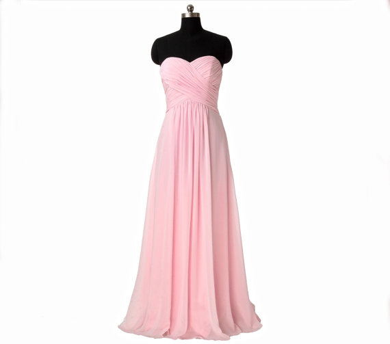 Fashion Elegant Chiffon Pink Evening Dresses A Line Sweetheart Chiffon Prom Gowns, Formal Gowns Party Dresses