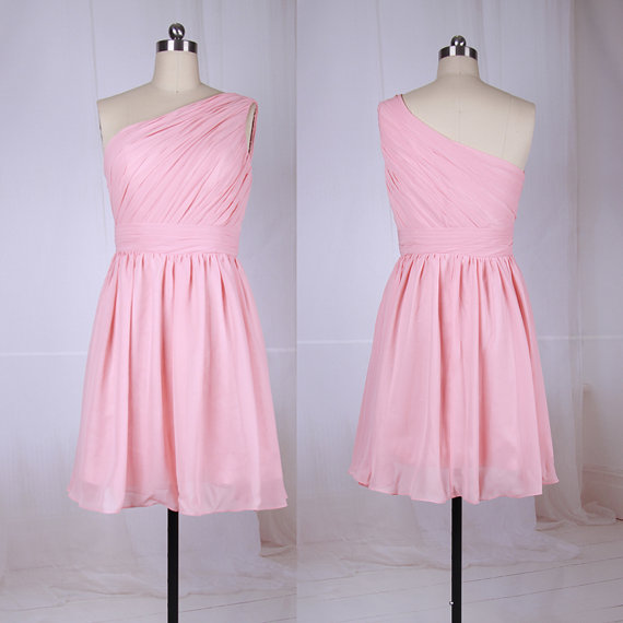 Short Pink Homecoming Dresses, One Shoulder Homecoming Dress,Short Prom ...
