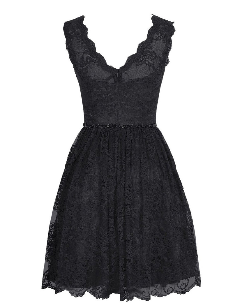 V Neck Black Lace Homecoming Dresses,short Black Dressses, Simple Short Prom Dresses,mini Dresses