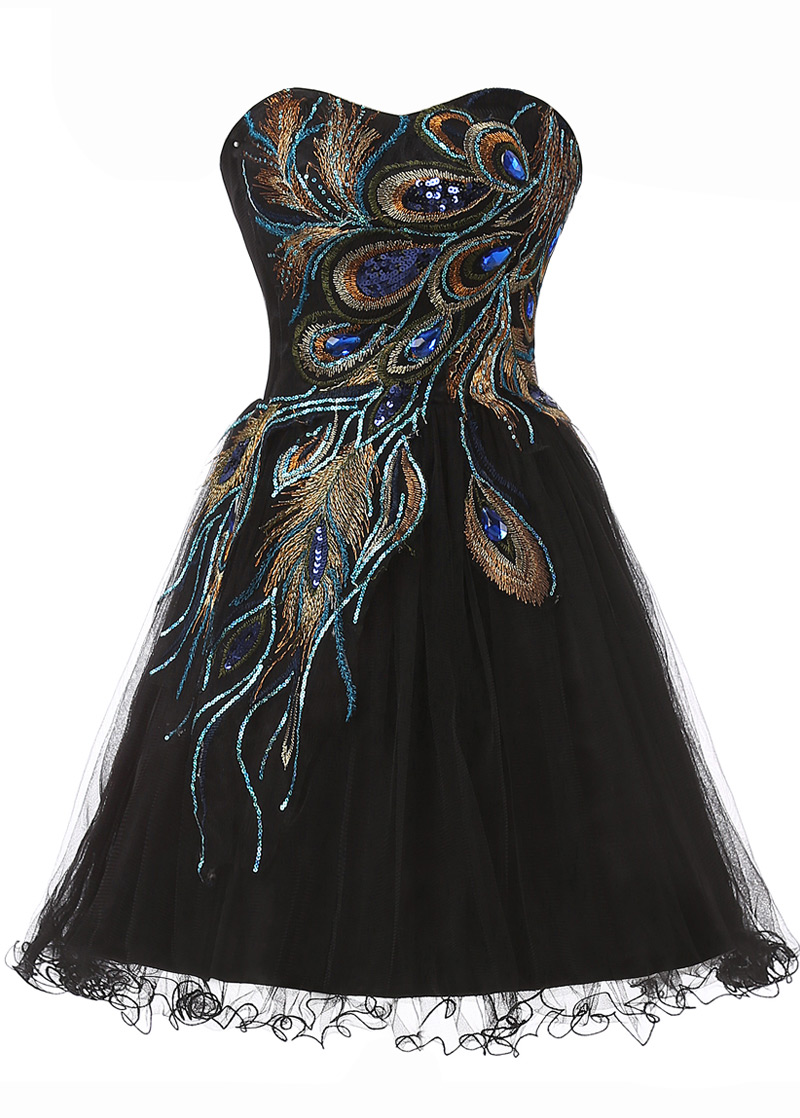 Peacock Feather Prom Dress