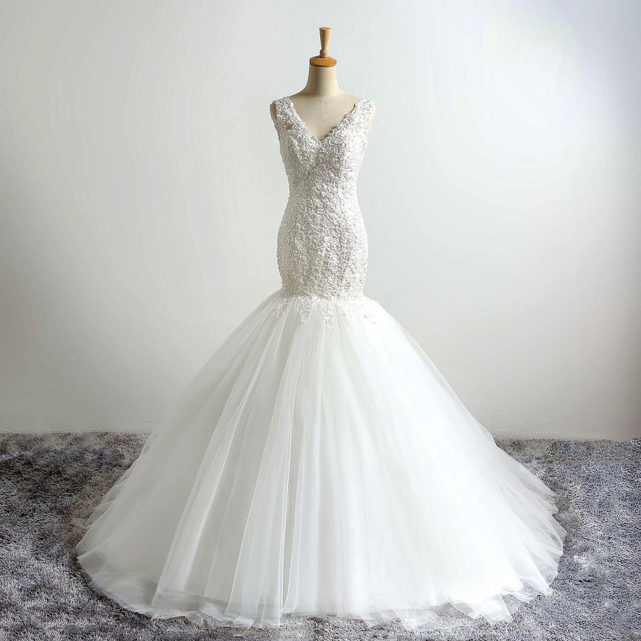 beaded lace applique wedding dress Simple Straps Jewel Knee-Length Lace Beach Wedding Dress TN0014 US8 / Ivory main image 0