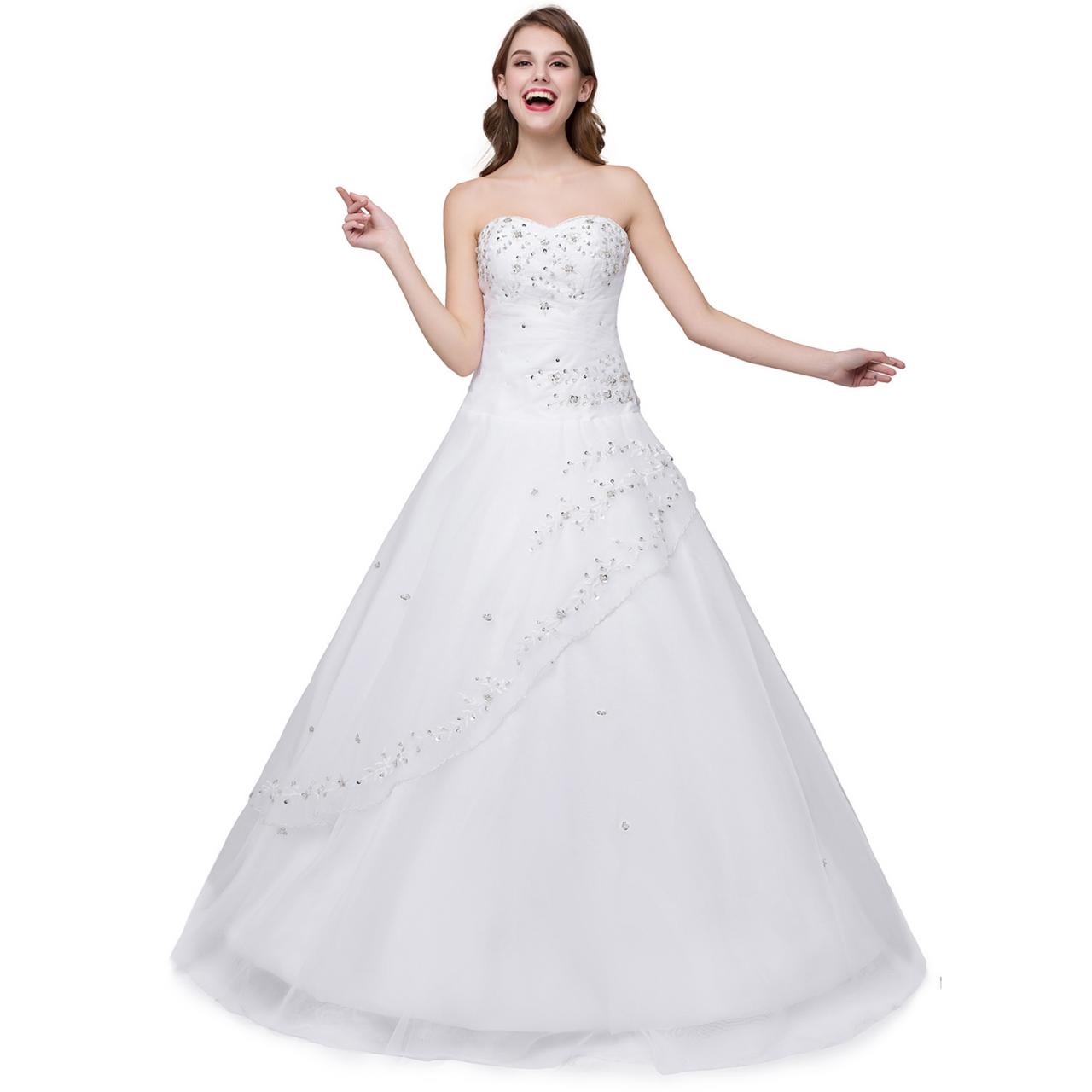 Embroidered Organza Wedding Dress