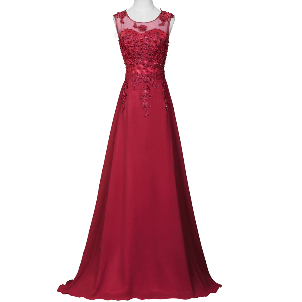 Charming Burgundy A Line Evening Dresses Lace Applique Beaded Strapless Long Elegant Prom Dress Robe De Soiree Formal Gowns