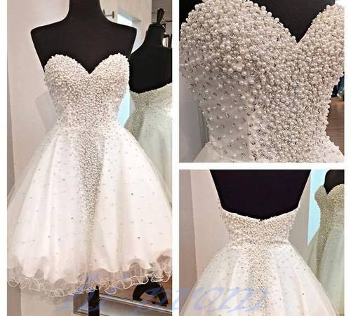 Short White Tulle Short Dress Featuring Beaded Bodice With Sweetheart Neckline
