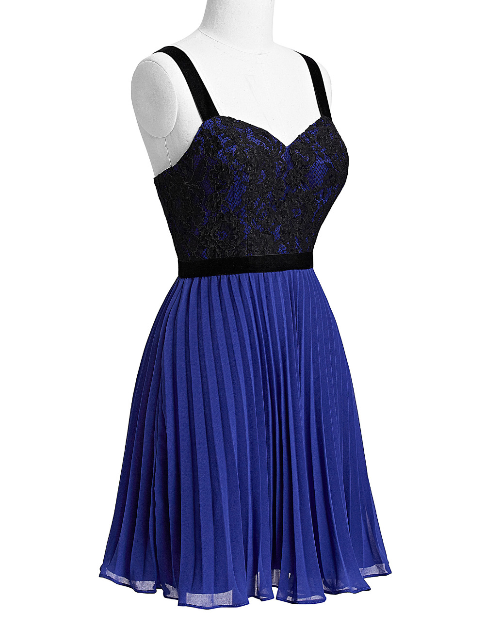 Charming Spaghetti Straps Royal Blue Homecoming Dresses With Lace Bodice,short Chiffon Prom Dresses 2016