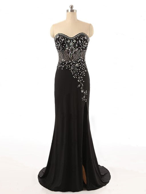 strapless open back dress Chic A-line One Shoulder Red Long Prom Dresses Elegant Sequins Evening –  SELINADRESS