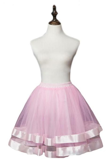 Women Short Tutu Skirts 2 Layers Underskirt Wedding Dance Skirt Mini Petticoat For Wedding Prom Dress