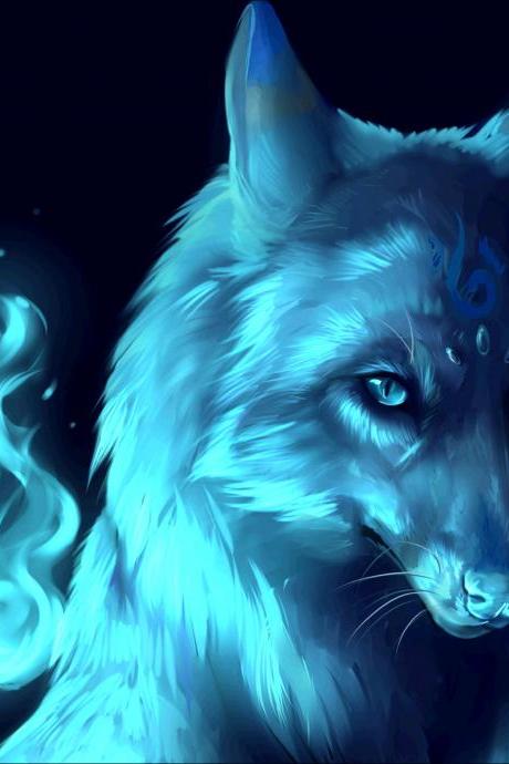animal diamond painting blue wolf home decoration accessories bedroom decoration