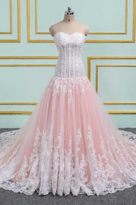 Sexy Sweetheart Neckline Long Prom Dresses 2019 New Tulle Beaded Appliques Strapless Evening Dress