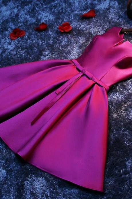 Sexy Ball Gown Fuschia Short Homecoming V Neck Mini Prom Dress Evening Cocktail Gown Bridesmaid Formal Dresses