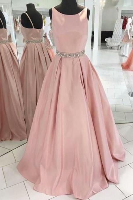 Blush Pink Prom Dresses, Prom Dress,prom Dresses For Teens,satin Evening Dresses