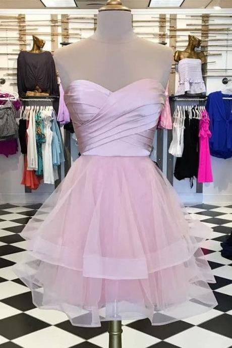 Light Pink Sweetheart Homecoming Dresses Short Women Dresses