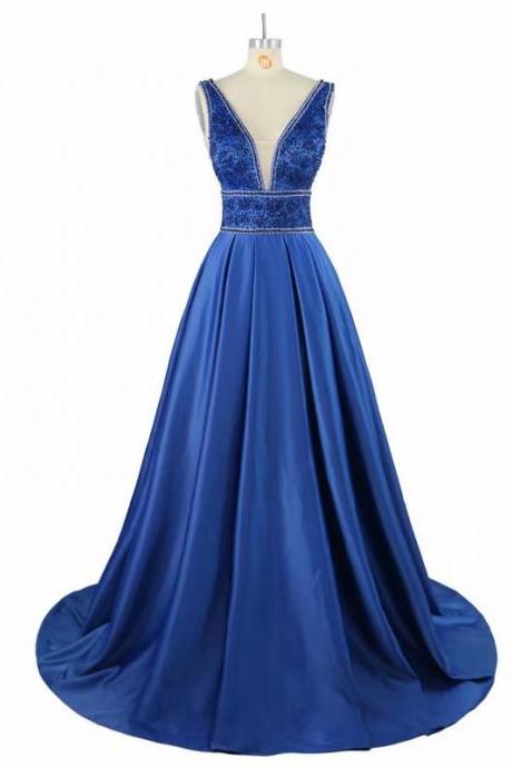 Elegant V Neck Long Prom Dresses 2019 Beading Crystal Strapless Zipper A Line Floor Length Prom Dress Plus Size New Party Dress