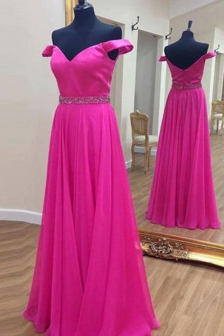New Arrival Evening Dresses 2019 V-Neck Sleeveless Backless Zipper Custom Made Beading Fuschia Prom Dresses