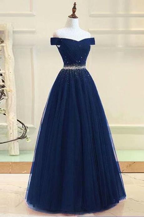 Prom Dress, Navy Blue Prom Dress,Tulle Bridesmaid Gown,Dark Navy Bridesmaid Dresses,Formal Occasion Dresses,Formal Dress,Graduation Dresses,Wedding Guest Prom Gowns, Formal Occasion Dresses
