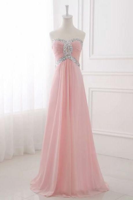 A Line Chiffon Prom Dresses Pink Chiffon Keyhole Women Party Dresses