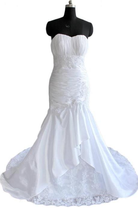 2019 Wedding Dresses,Mermaid Wedding Dresses,Cheap White Mermaid Wedding Dress,Taffeta Wedding Dresses,Plus Size Wedding Dresses,Wedding Gowns,Bridal Dresses