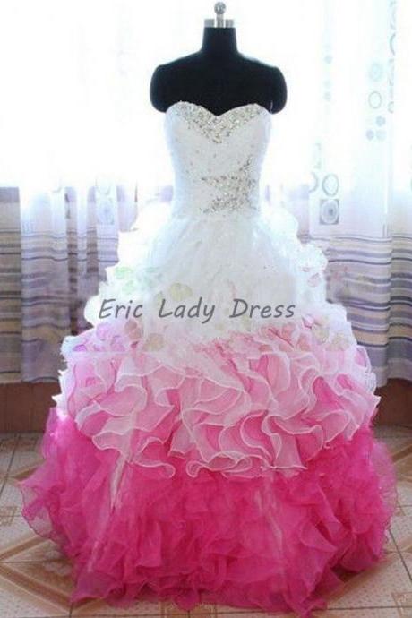 2019 Prom Dresses, Ball Gown Quinceanera Dresses, Sweet 16 Dresses,Long Strapless Prom Dresses,Beaded Evening Dresses,Elegant Prom Dresses,Pink Evening Dresses,Party Dresses