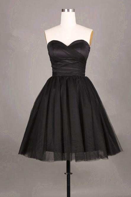 Strapless Sweetheart A-line Short Tulle Dress - Prom Dress, Homecoming Dress, Evening Dress
